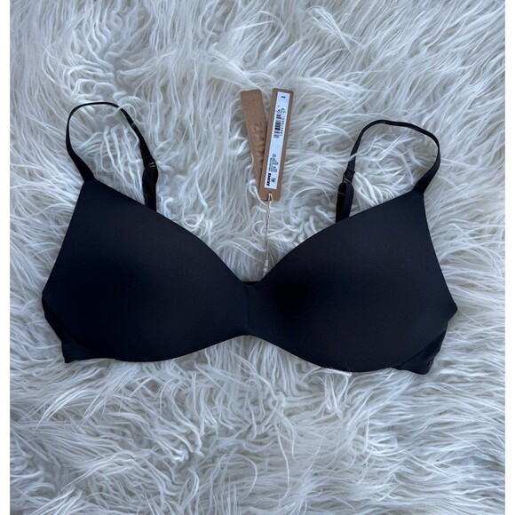 Skims Wireless Form Pushup Plunge Bra Onyx Size 36B - Picture 1 of 7
